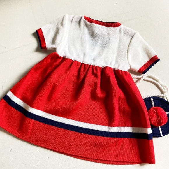 Vintage Glynne Percy Knit Nautical Motif Dress w Matching Purse 24M - Picture 6 of 8
